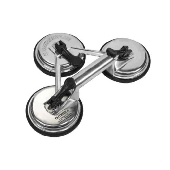 Faithfull Triple Pad Aluminium Pro Suction Lifter (150Kg)