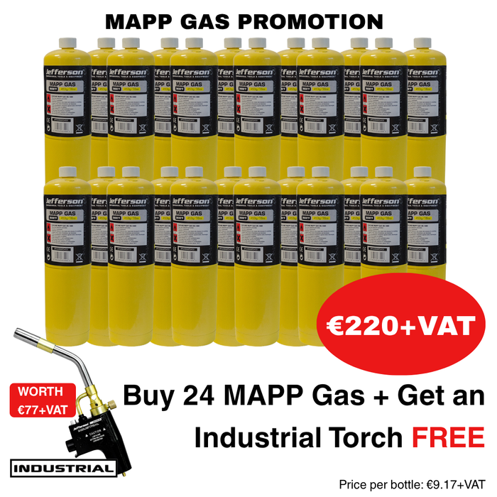 Jefferson 24 PACK MAPP/ PRO Gas Promotion Deal c/w FREE Industrial Torch