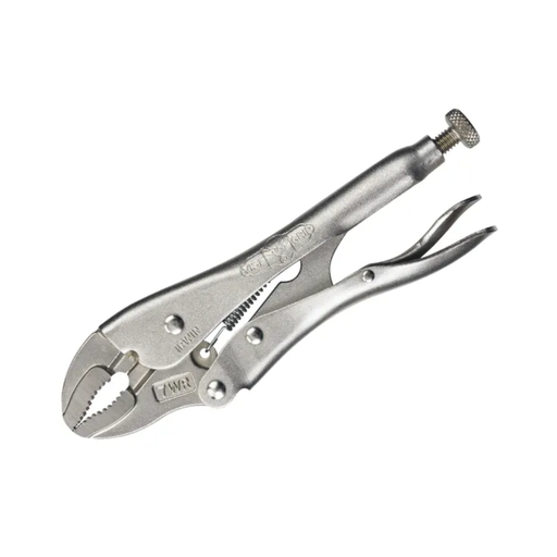 Locking pliers on a white background