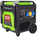 Green and black SIP Industrial generator on a white background