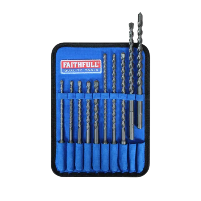 Faithfull 10pc SDS Plus Drill Bit Set (5.5 - 12mm)