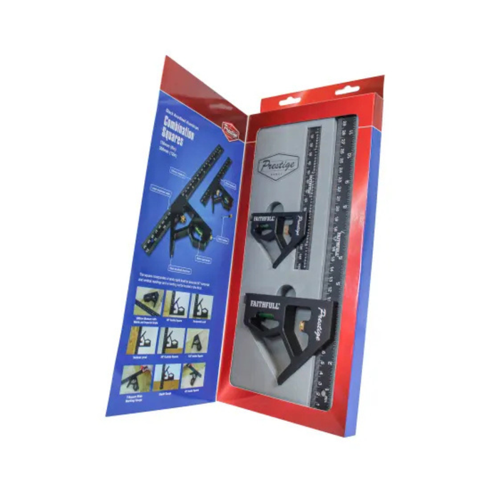 Faithfull Prestige Combination Square Twin Pack 150mm (6in) & 300mm (12in)