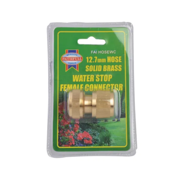 Faithfull 1/2'' Brass Female Water Stop Connector 12.5mm