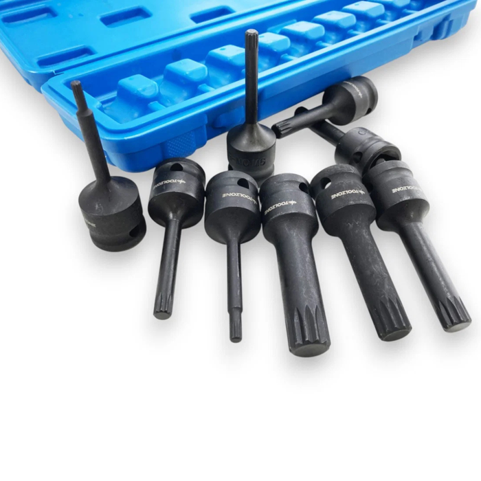 Toolzone 9pc 1/2" Impact Spline Bits M4-M16