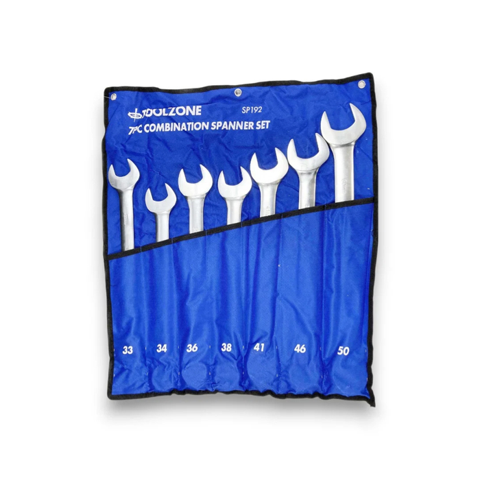 Toolzone 7pc CRV Combination Spanner Set Jumbo Metric (33 - 50mm)