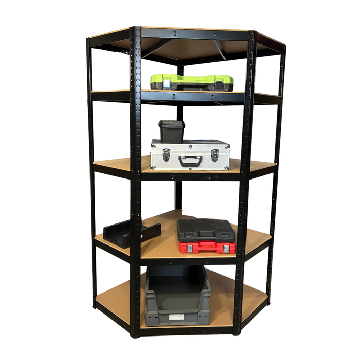 MT 1.8M Heavy Duty Boltless 5 Tier Corner Shelving Unit (900 x 450 x 900 x 450mm)