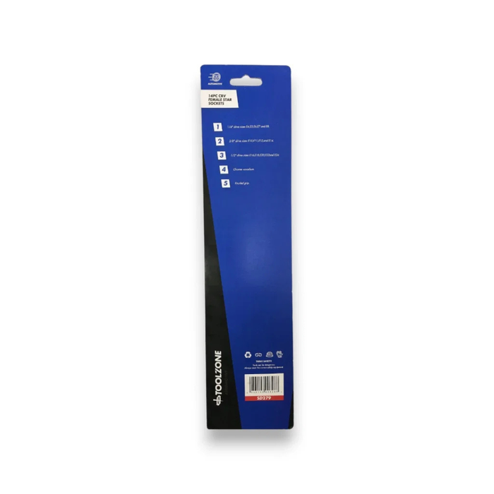 Toolzone Female Star Socket Set 14 piece