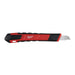 Red and black Milwaukee utility knife on a white background