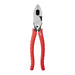 Pair of red-handled pliers on a white background