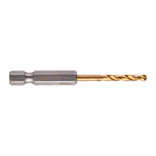 Drill bit with hexagonal head on a white background