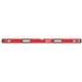 A Milwaukee red spirit level tool shown horizontally against a plain white background.