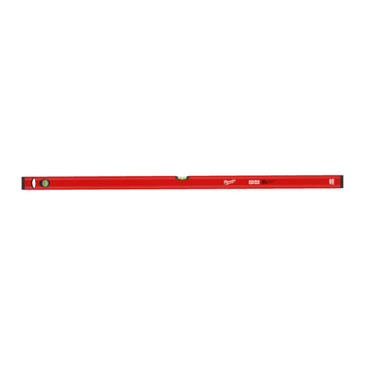 Red level tool on a white background