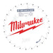 Circular saw blade with Milwaukee logo on a white background