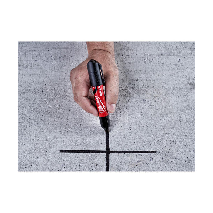Milwaukee 4932471554 INKZALL Black L Chisel Tip Marker - Pack of 3
