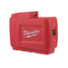 Red Milwaukee battery pack on a white background
