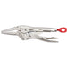 Locking pliers with a red handle on a white background