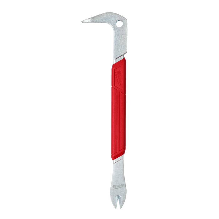 nail puller with red handle and silver tools on a white background