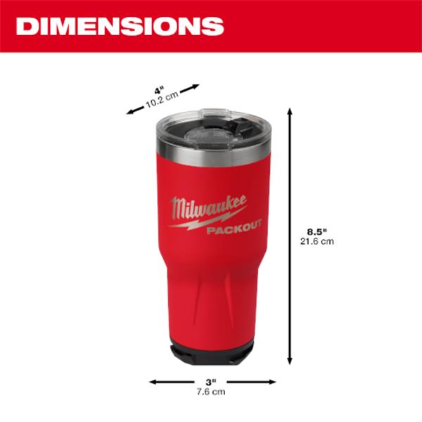 Milwaukee Packout Tumbler 887ml Red 4932479075