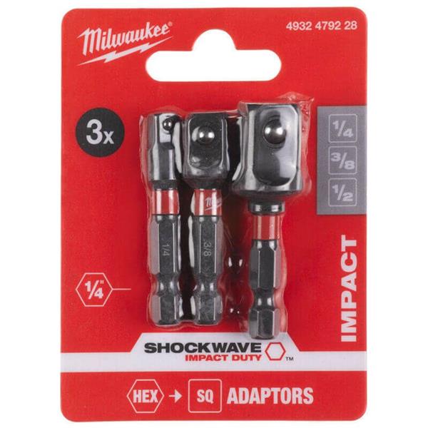 Milwaukee 3pc Shockwave Impact Duty Adaptor Set