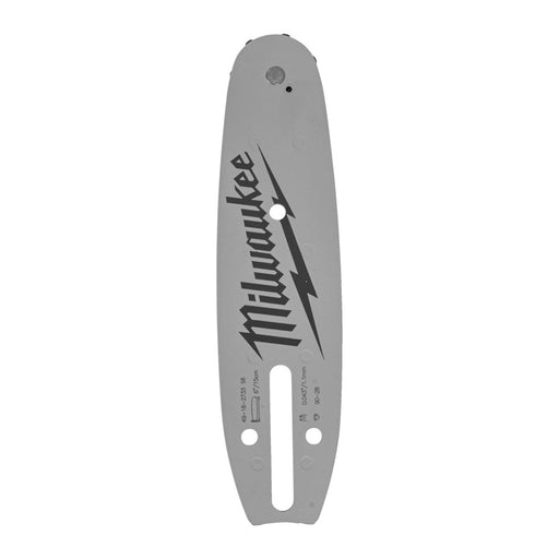 Milwaukee chainsaw guide bar a white background