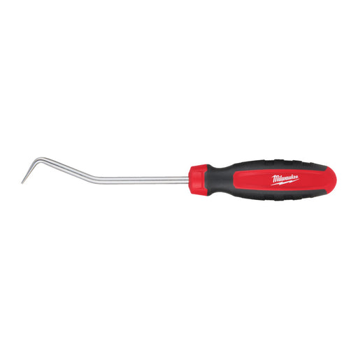 Milwaukee pick tool with red handle on a white background