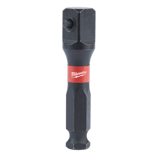 Black Milwaukee tool bit on a white background