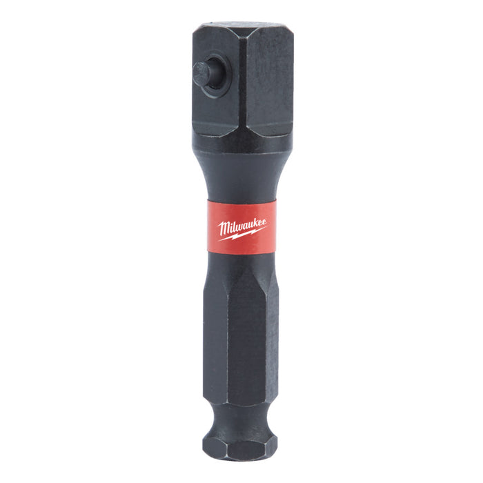 Black Milwaukee tool bit on a white background