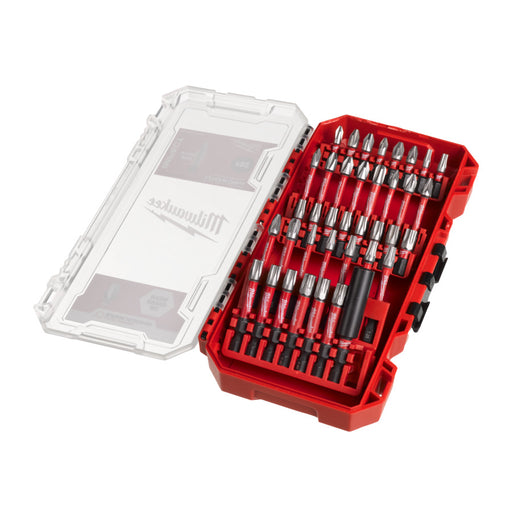 milwaukee impact bit set in a case on a white background