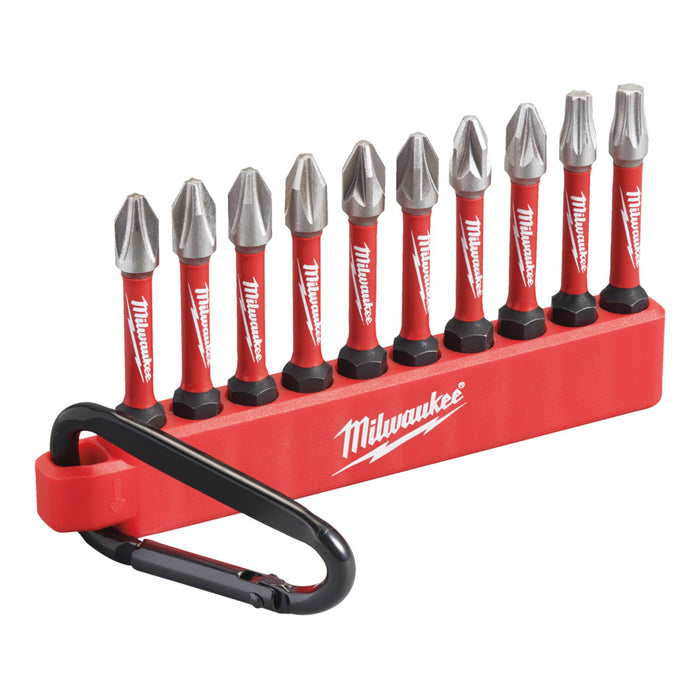 Milwaukee 4932492939 10pc Shockwave Carabiner Screwdriver Bits