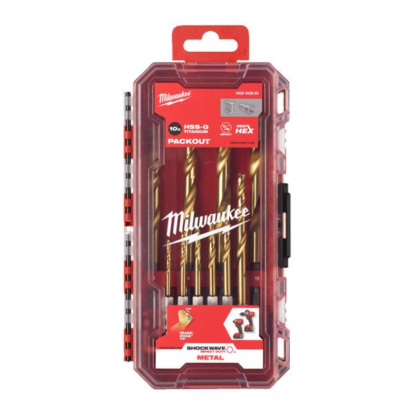 Milwaukee 4932493865 M.Drill SWave HSS-G Ti. 10pc Set