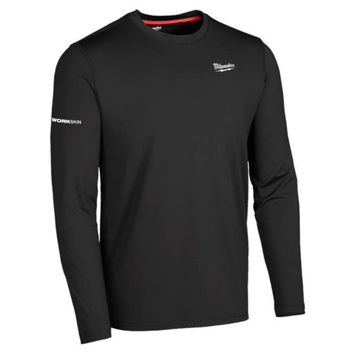 Black long-sleeve shirt with Milwaukee logo on a white background