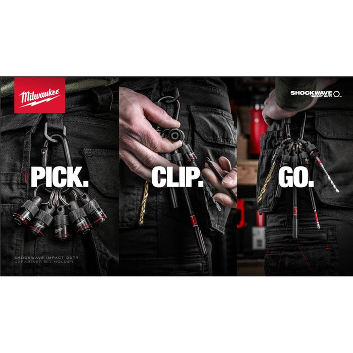 Milwaukee 4932502117 Shockwave 1/4" Hex Quick Release Carabiner - 5pc