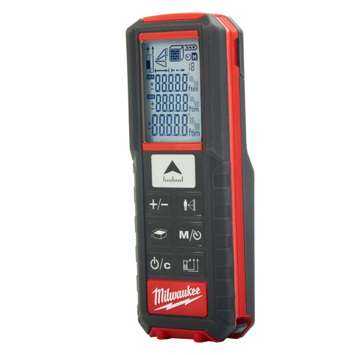 Milwaukee laser measuring device on a white background