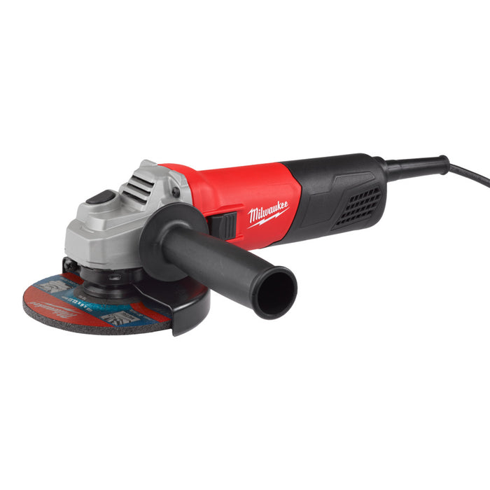 Milwaukee angle grinder on a white background