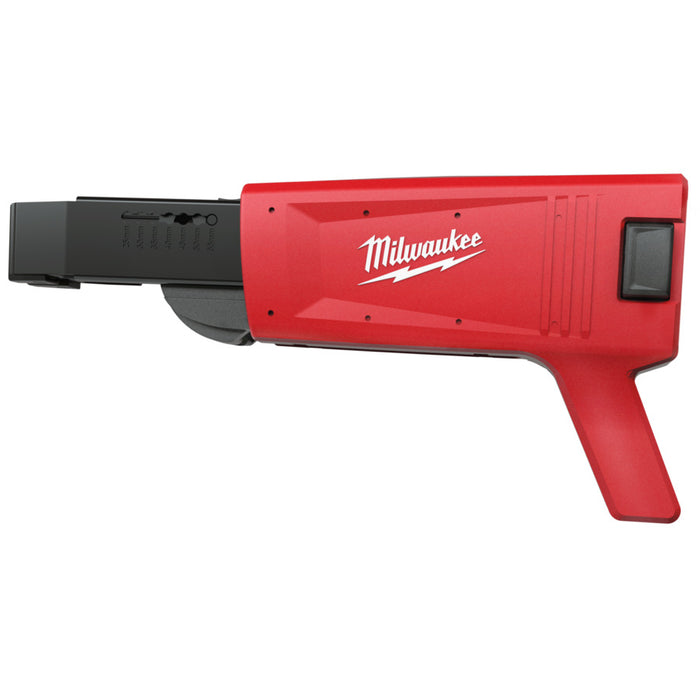 Red Milwaukee tool gun on a white background