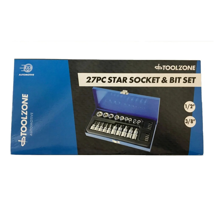 Toolzone 27pc 3/8" & 1/2" Star Bits & E Sockets