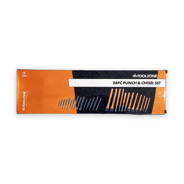 Toolzone 28pc Jumbo Punch & Chisel Set CRV