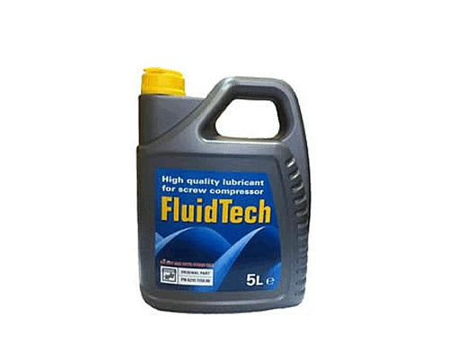 fluidtech 5l rotary screw compressor oil on a white background
