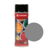 A can of KRAMP acrylic paint with a black cap and a red label, shown next to a large gray color swatch circle on a white background.