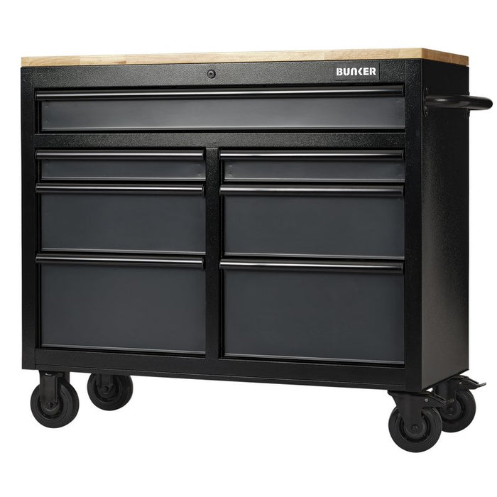 Draper Bunker 41" 7 Drawer Grey Workbench Roller Cabinet