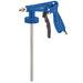 Blue underbody spray gun with a white background