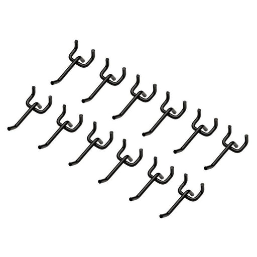 Set of black hooks on a white background