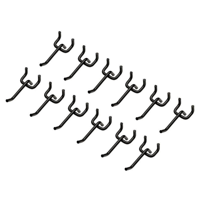 Set of black hooks on a white background