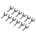 Set of black hooks on a white background