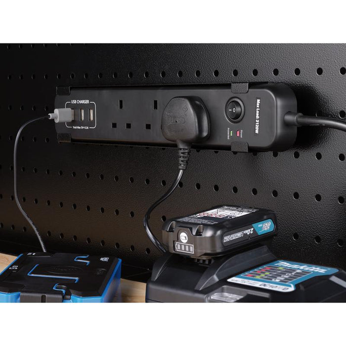 Draper Bunker 31713 UK Power Strip with Magnetic Holder