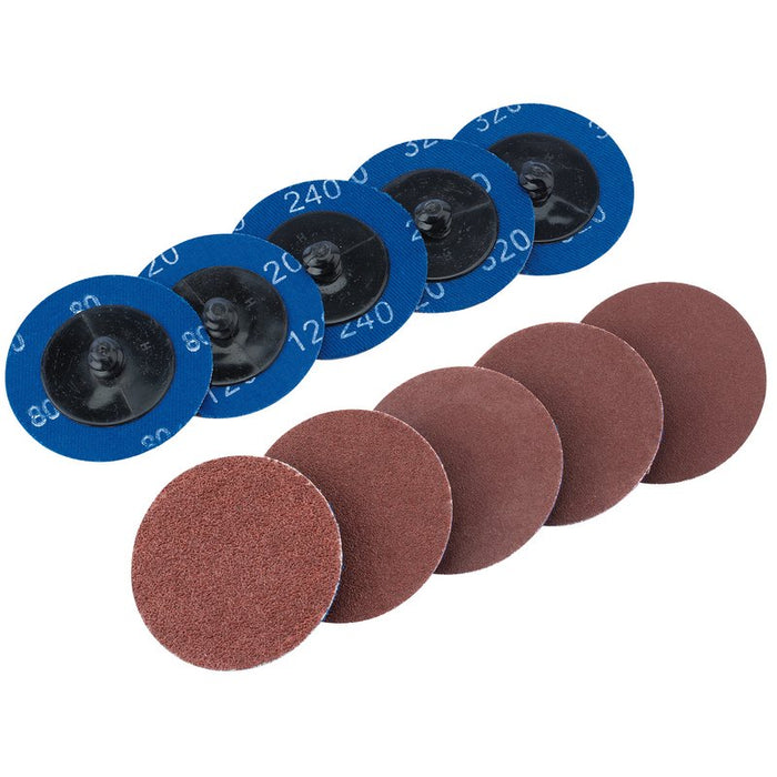 Draper 75615 50mm Assorted Alu Oxide Sanding Discs (10pk)