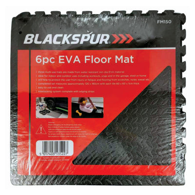 Blackspur 6pc EVA Floor Mat (60 x 60 x 1cm)