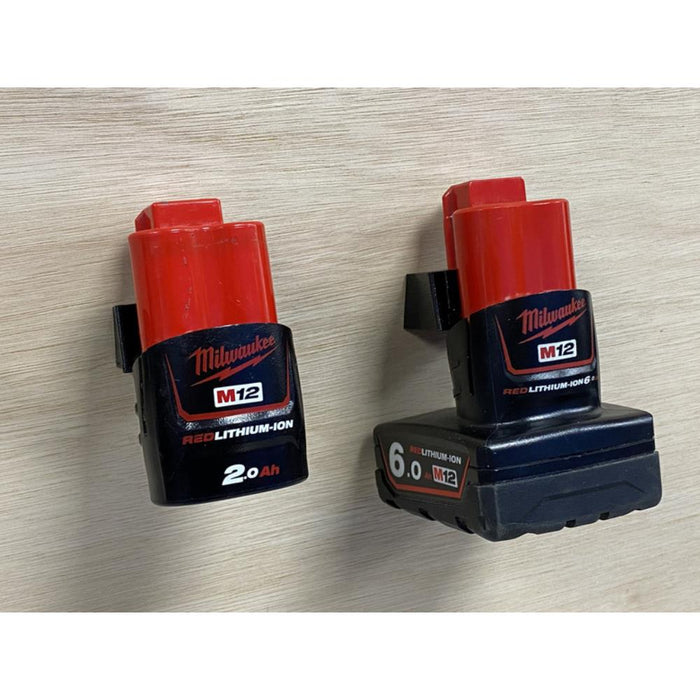 Stealth Mounts Milwaukee 12v Battery Mounts (6 Pack) BM-MW12-RED-6