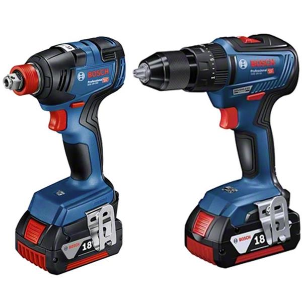 Bosch GSB 18V-55 & GDX 18V-200 18v Brushless Twin Kit (2x5Ah)