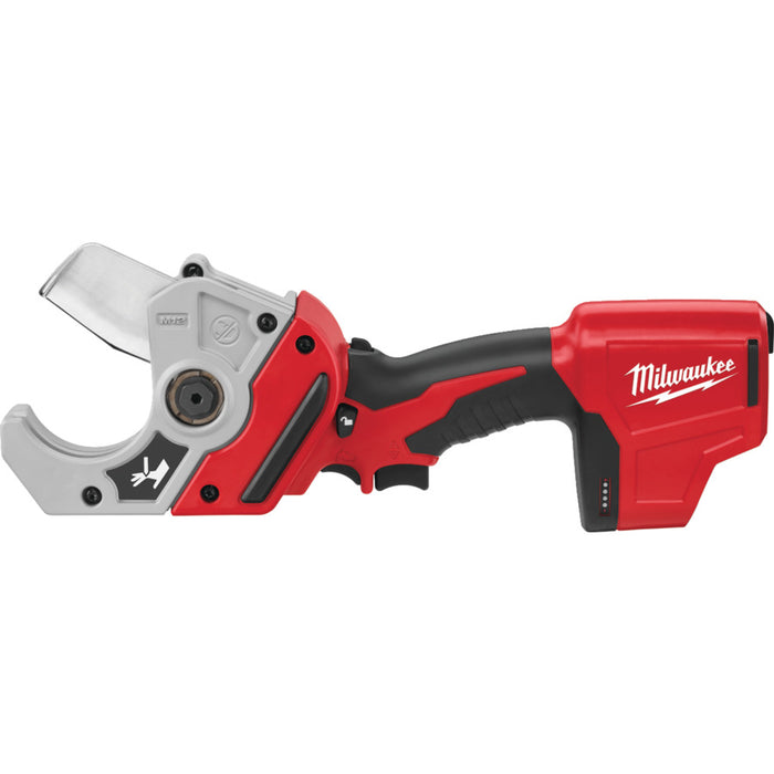 Red and black Milwaukee pipe cutters on a white background